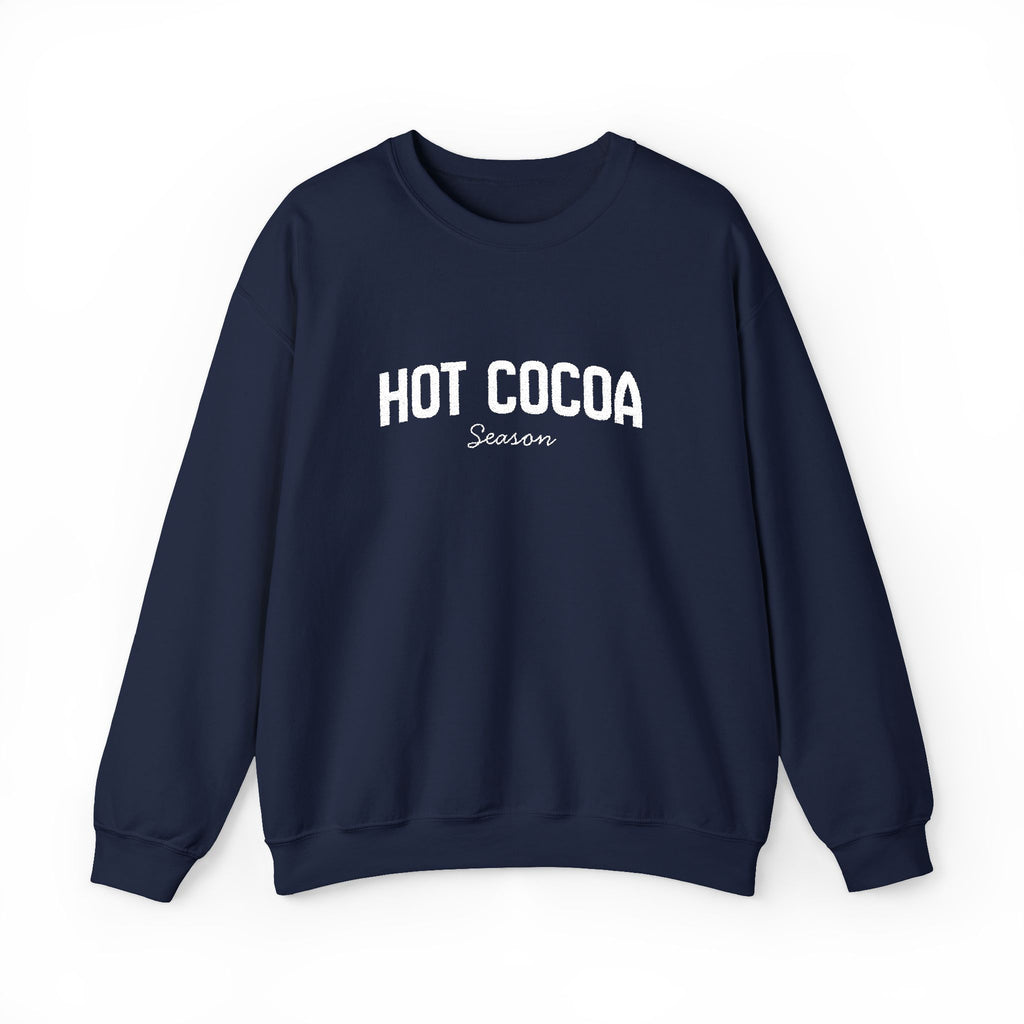 Hot Cocoa Season Embroidered Sweatshirt – Cozy Unisex Winter Crewneck for Holiday & Cold Weathe