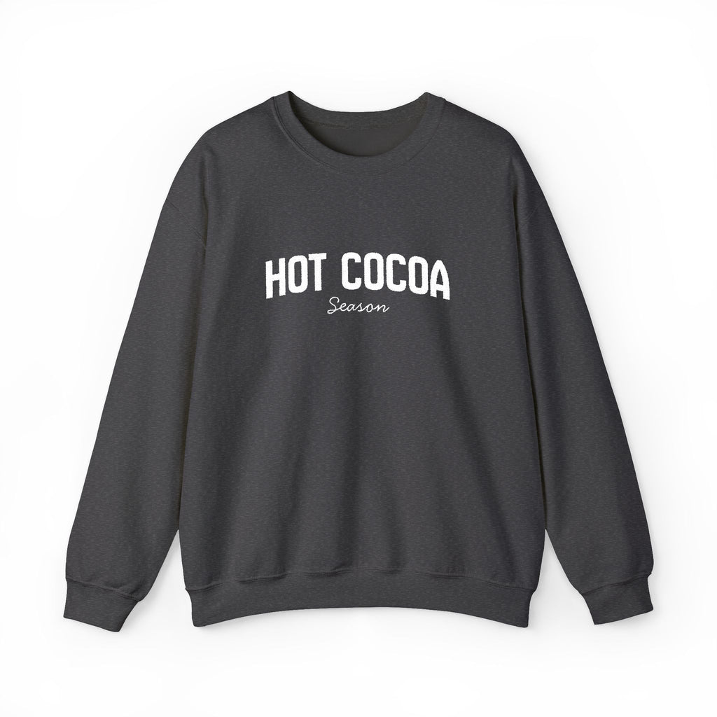 Hot Cocoa Season Embroidered Sweatshirt – Cozy Unisex Winter Crewneck for Holiday & Cold Weathe