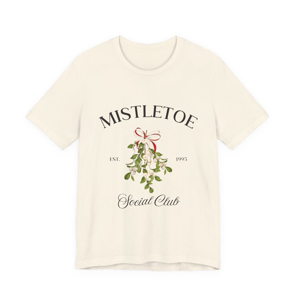 Mistletoe Social Club Christmas T-Shirt – Minimalist Holiday Graphic Tee for Women & M